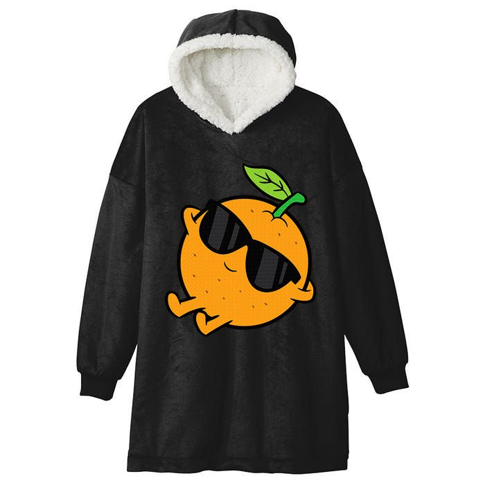 Cute Orange Fruit Relaxing Lazy Orange Hooded Wearable Blanket