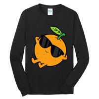 Cute Orange Fruit Relaxing Lazy Orange Tall Long Sleeve T-Shirt