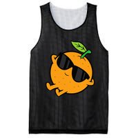 Cute Orange Fruit Relaxing Lazy Orange Mesh Reversible Basketball Jersey Tank