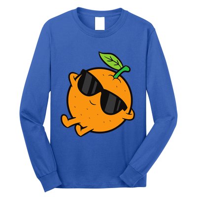 Cute Orange Fruit Relaxing Lazy Orange Long Sleeve Shirt