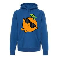 Cute Orange Fruit Relaxing Lazy Orange Premium Hoodie