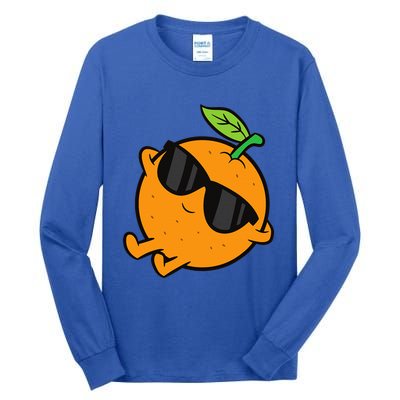 Cute Orange Fruit Relaxing Lazy Orange Tall Long Sleeve T-Shirt