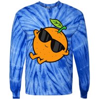 Cute Orange Fruit Relaxing Lazy Orange Tie-Dye Long Sleeve Shirt