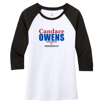 Candace Owens For President 2024 Women's Tri-Blend 3/4-Sleeve Raglan Shirt