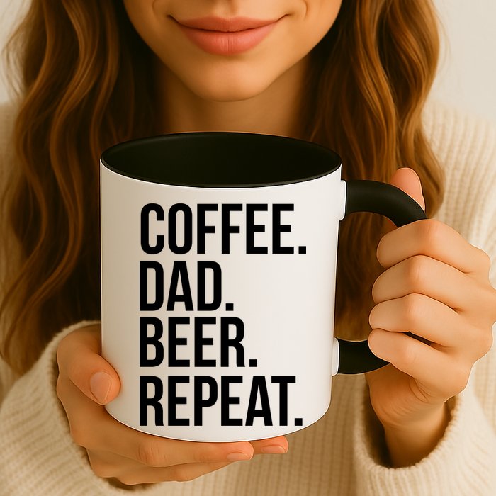 Coffee. Dad. Beer. Repeat. Funny Mug