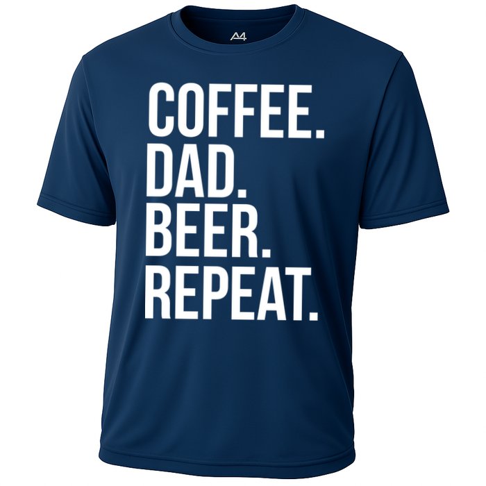 Coffee. Dad. Beer. Repeat. Funny Performance Shirt