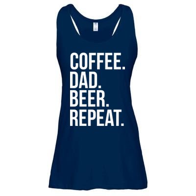 Coffee. Dad. Beer. Repeat. Funny Ladies Essential Flowy Tank