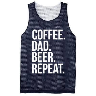 Coffee. Dad. Beer. Repeat. Funny Mesh Reversible Basketball Jersey Tank