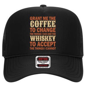 Coffee And Whiskey High Crown Mesh Back Trucker Hat