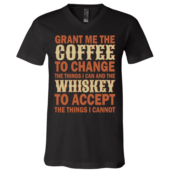 Coffee And Whiskey V-Neck T-Shirt