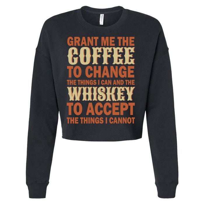 Coffee And Whiskey Cropped Pullover Crew