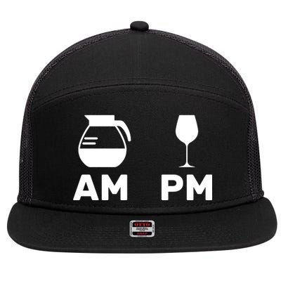 Coffee and Wine 7 Panel Mesh Trucker Snapback Hat