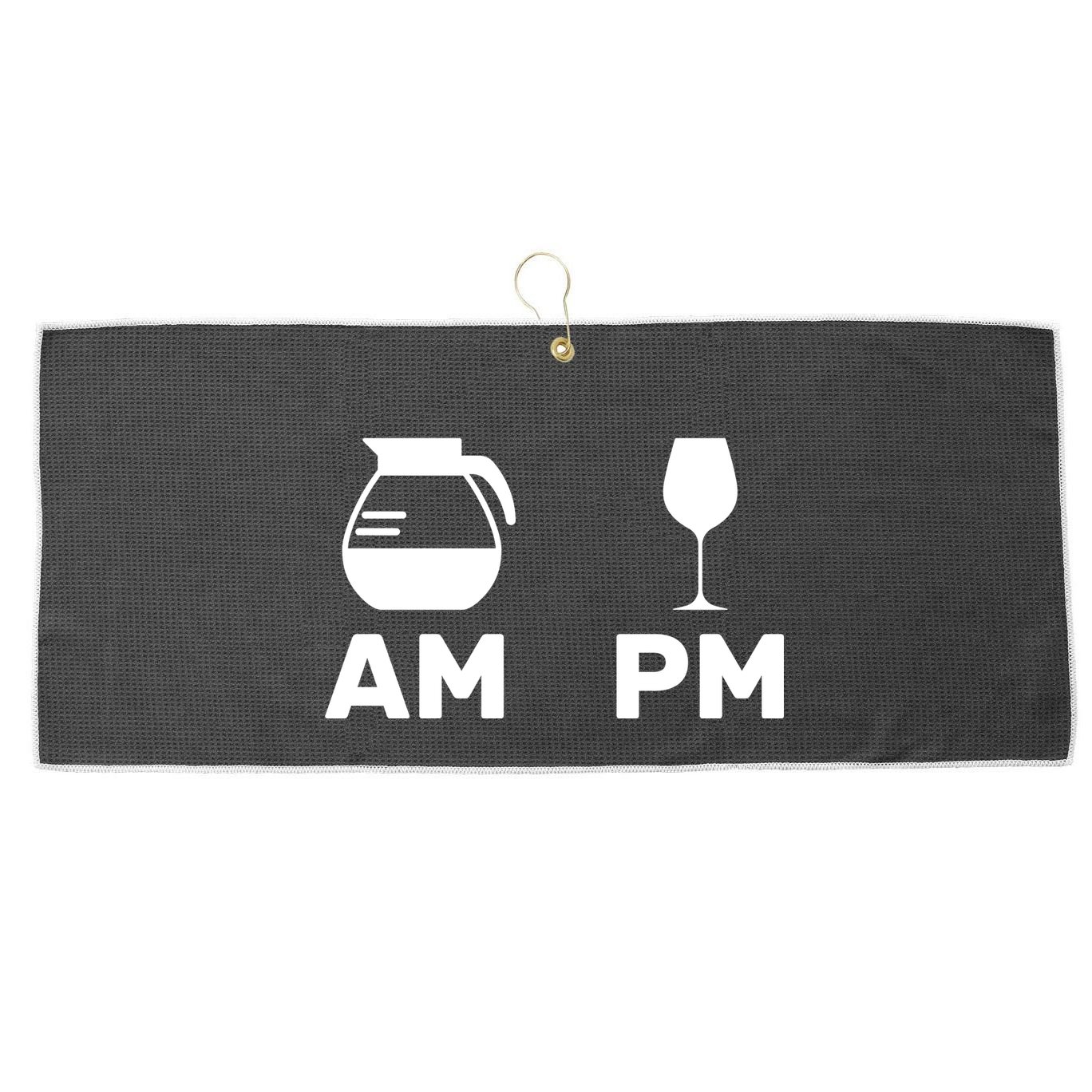 Coffee and Wine Large Microfiber Waffle Golf Towel