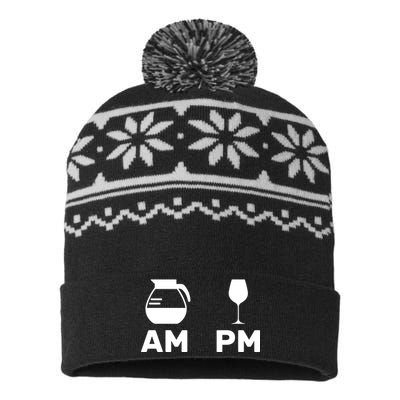 Coffee and Wine USA-Made Snowflake Beanie