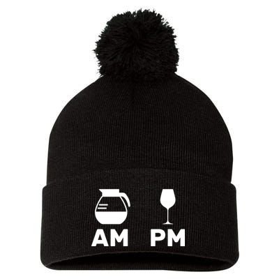 Coffee and Wine Pom Pom 12in Knit Beanie