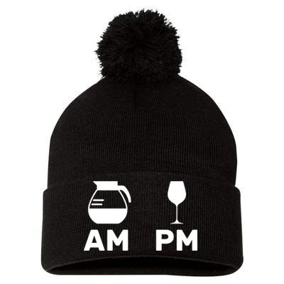 Coffee and Wine Pom Pom 12in Knit Beanie