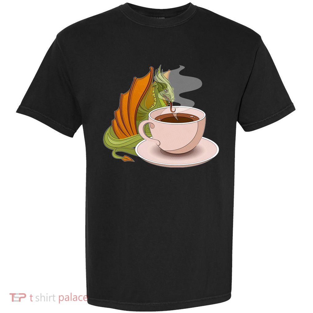 Coffee Caffeine Dragon Garment-Dyed Heavyweight T-Shirt