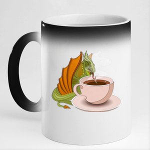 Coffee Caffeine Dragon 11oz Black Color Changing Mug