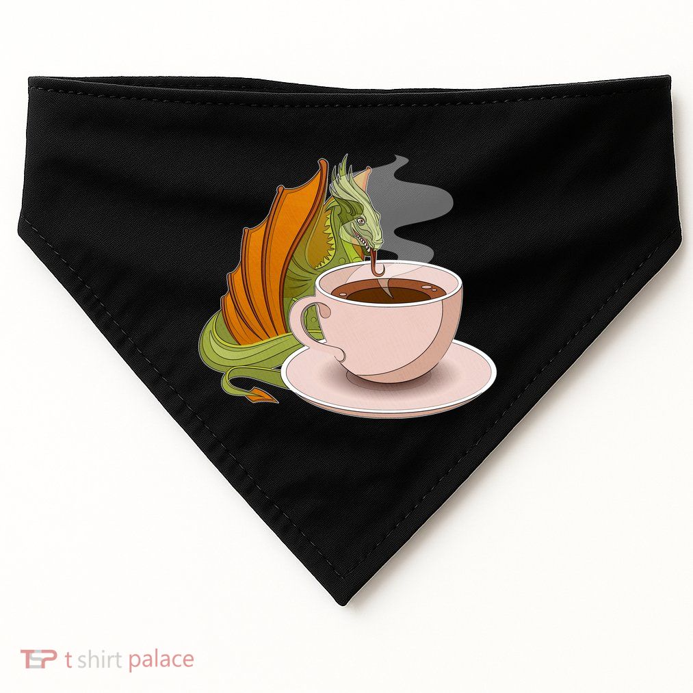 Coffee Caffeine Dragon USA-Made Doggie Bandana