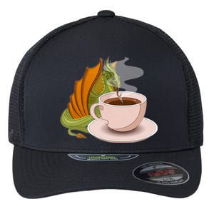 Coffee Caffeine Dragon Flexfit Unipanel Trucker Cap