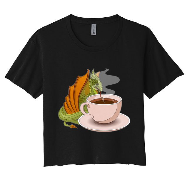 Coffee Caffeine Dragon Crop Top