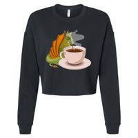 Coffee Caffeine Dragon Cropped Pullover Crew