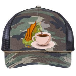 Coffee Caffeine Dragon Retro Rope Trucker Hat Cap