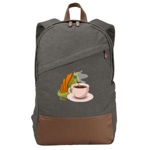 Coffee Caffeine Dragon Cotton Canvas Backpack