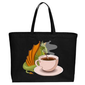 Coffee Caffeine Dragon Cotton Canvas Jumbo Tote