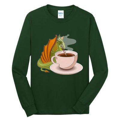 Coffee Caffeine Dragon Tall Long Sleeve T-Shirt