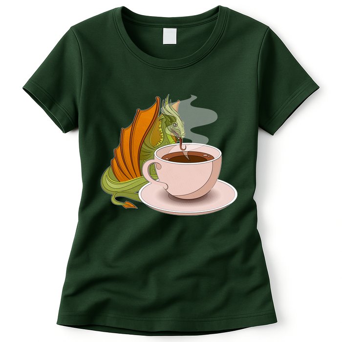 Coffee Caffeine Dragon Womens T-Shirt