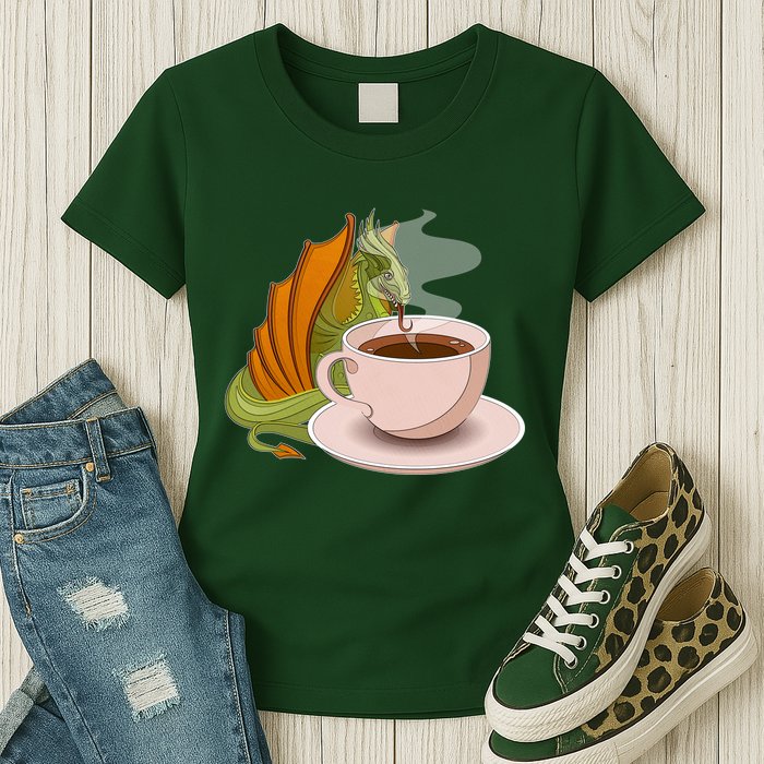 Coffee Caffeine Dragon Womens T-Shirt