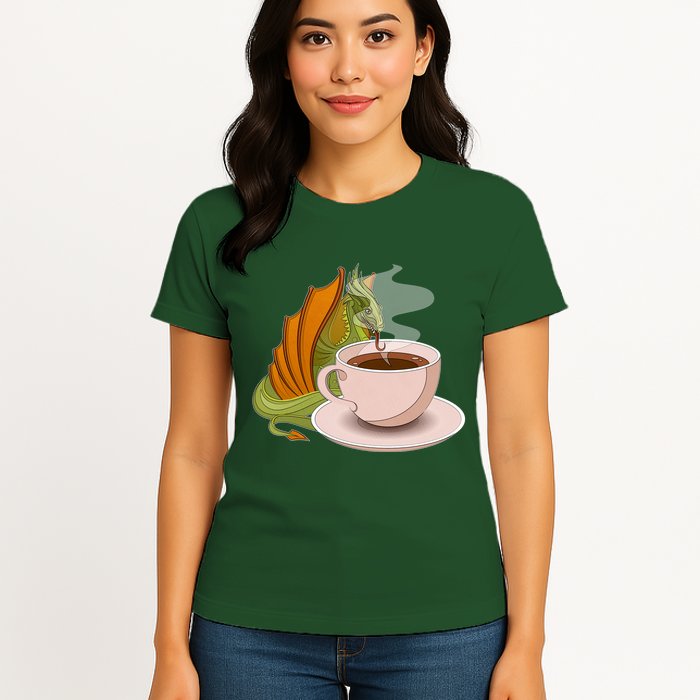 Coffee Caffeine Dragon Womens T-Shirt