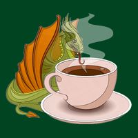 Coffee Caffeine Dragon Womens T-Shirt