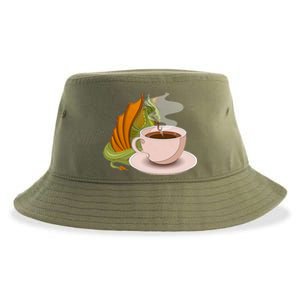 Coffee Caffeine Dragon Sustainable Bucket Hat