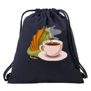 Coffee Caffeine Dragon Drawstring Bag