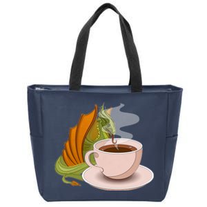 Coffee Caffeine Dragon Zip Tote Bag