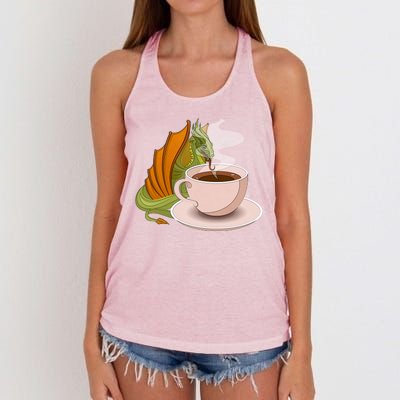 Coffee Caffeine Dragon Women's Knotted Racerback Tank