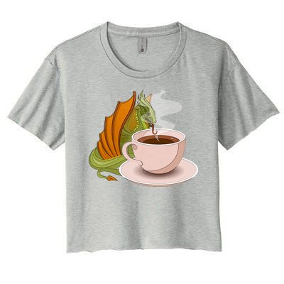 Coffee Caffeine Dragon Women's Crop Top Tee