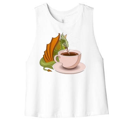 Coffee Caffeine Dragon Women's Racerback Cropped Tank