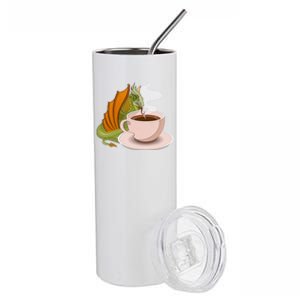 Coffee Caffeine Dragon Stainless Steel Tumbler