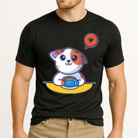 Coffee Cat Hollow Heart Cooling Performance Crew T-Shirt
