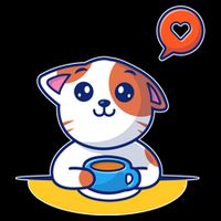 Coffee Cat Hollow Heart Cooling Performance Crew T-Shirt