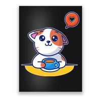 Coffee Cat Hollow Heart Poster