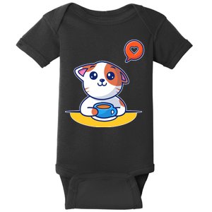 Coffee Cat Hollow Heart Baby Bodysuit