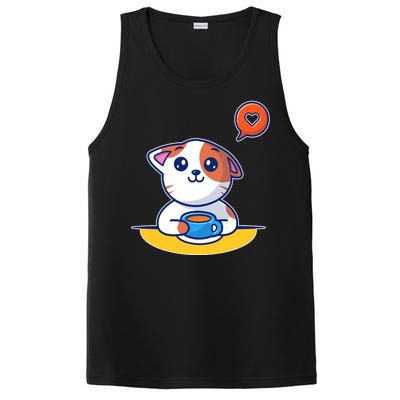 Coffee Cat Hollow Heart PosiCharge Competitor Tank