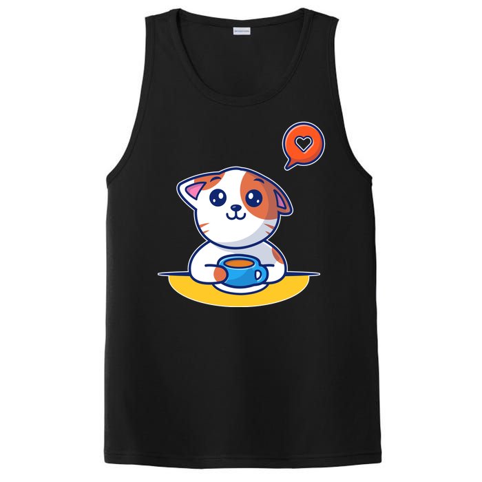 Coffee Cat Hollow Heart PosiCharge Competitor Tank