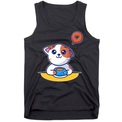 Coffee Cat Hollow Heart Tank Top