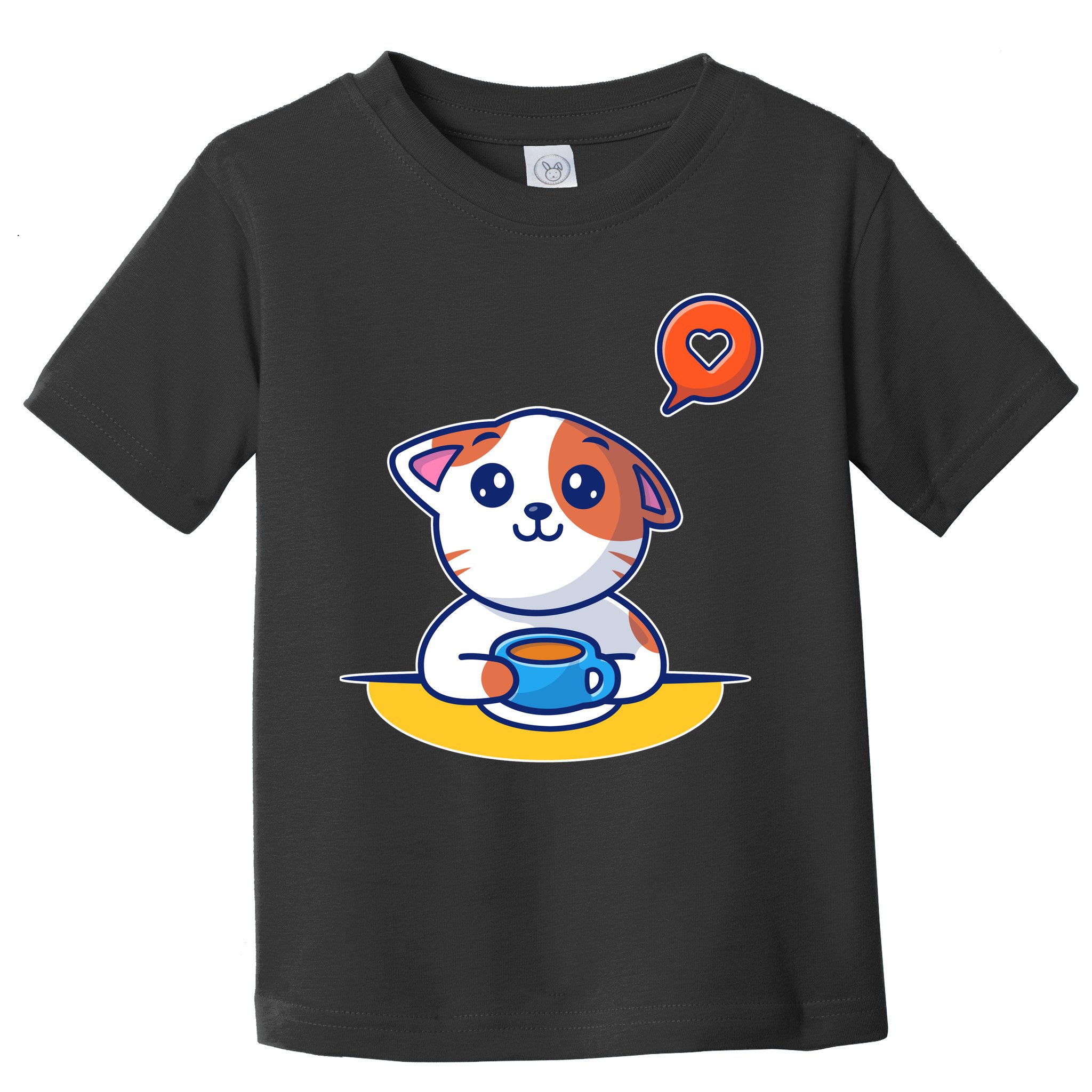 Coffee Cat Hollow Heart Toddler T-Shirt