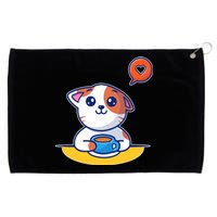 Coffee Cat Hollow Heart Grommeted Golf Towel